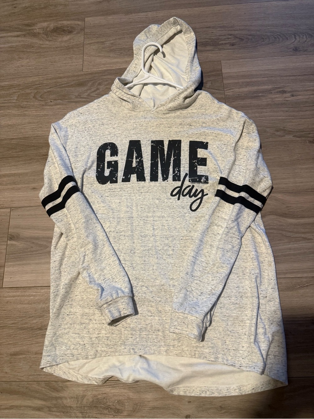 GAME Day Lightweight Hooded Pullover Sweatshirt - Light Gray with Black Accents